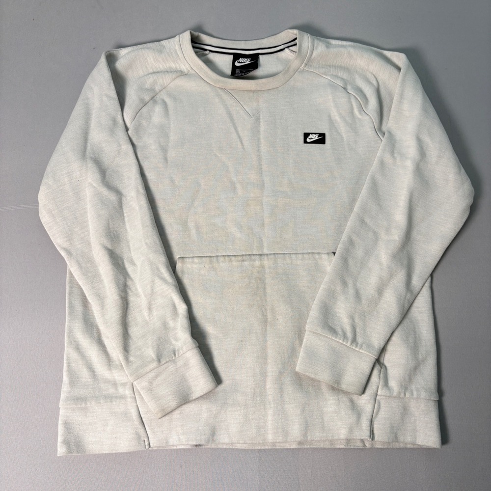 Nike Mens Crewneck Sweatshirt Gray Raglan Sleeve Kangaroo Pocket Size M 329